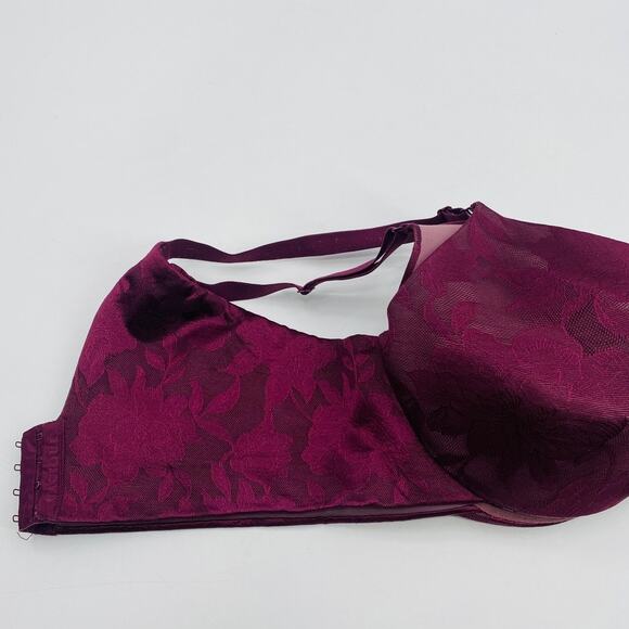 Cacique Dark Purple Invisible Lace Backsmoother Lightly Lined Balconette Bra - Picture 7 of 15